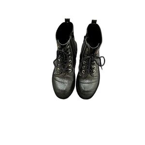 Black metallic boots size 2 youth, medium, worn twice
